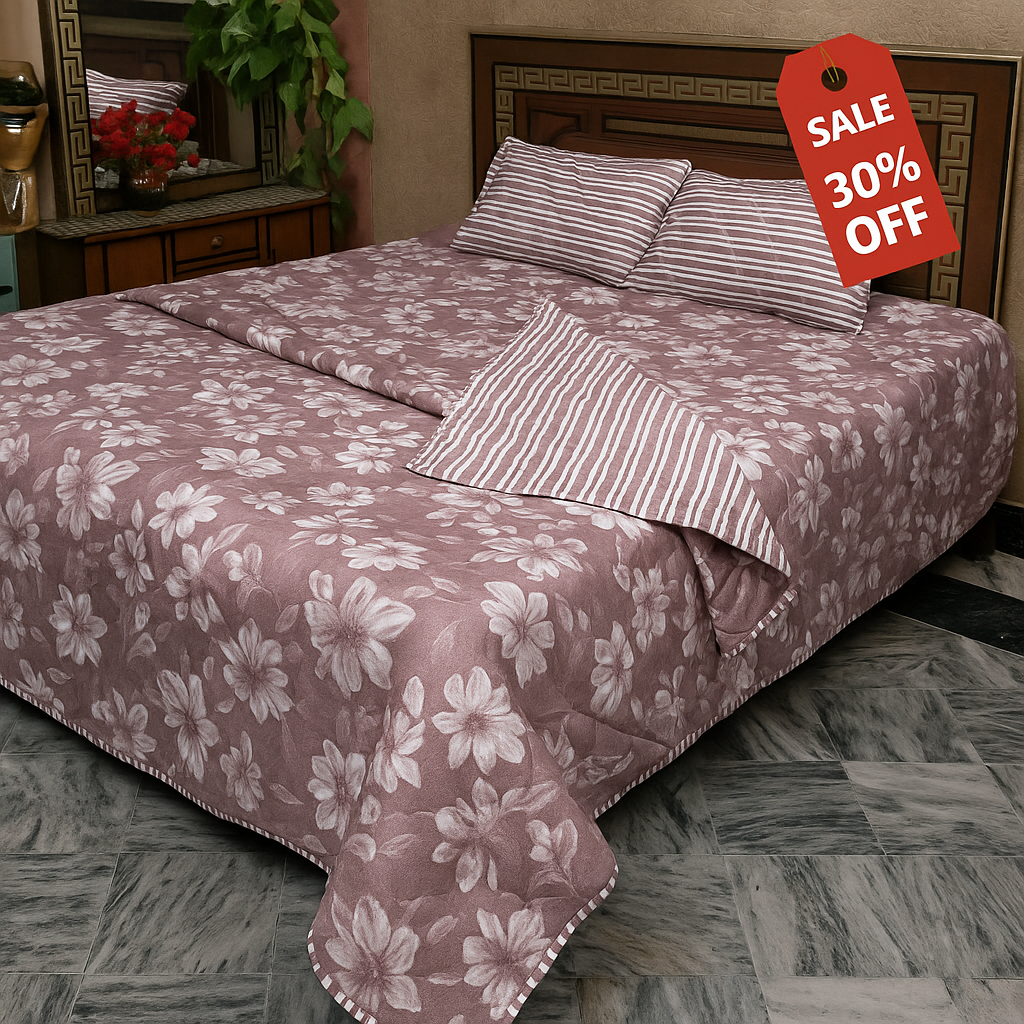 Premium Quality Cotton Comforter Set 6 Piece (100% Color & Fabric Guaranteed)