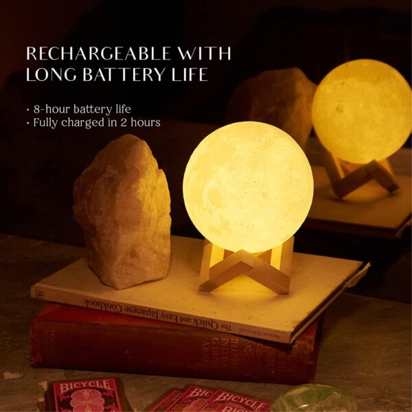 High Quality 3D LED Moon Lamp With Stand (Rechargeable)