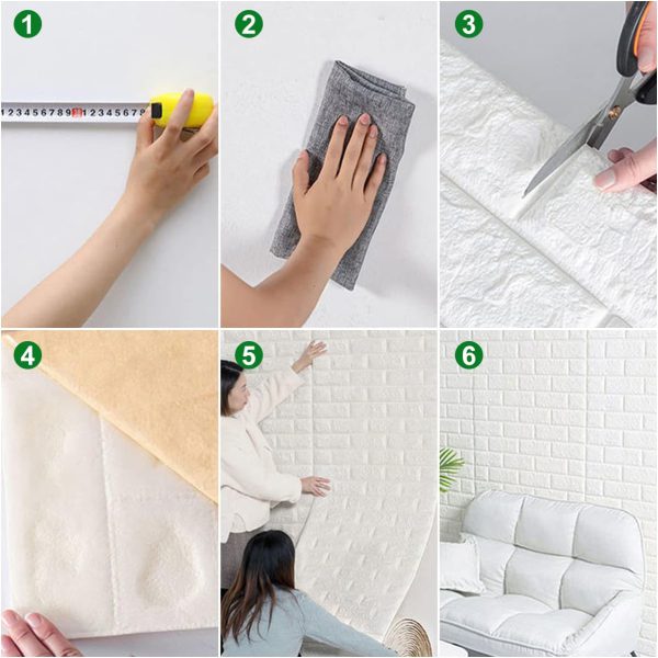 3D Wall Stickers Faux White Brick | Bedroom Home Decor Waterproof Self Adhesive Living Room Wallpaper
