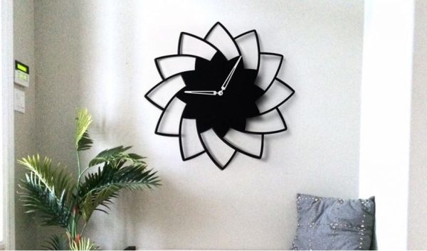 3D Wooden Floral Wall Clock