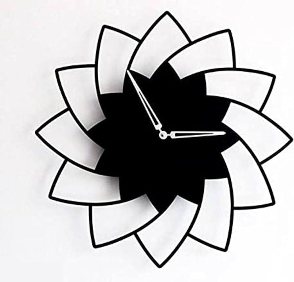 3D Wooden Floral Wall Clock