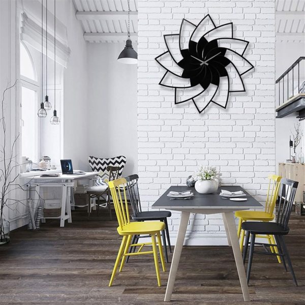 3D Wooden Floral Wall Clock