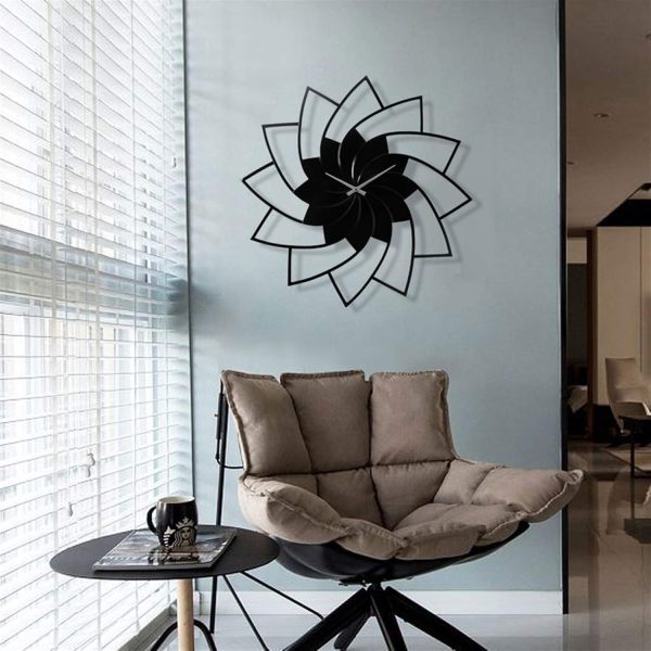 3D Wooden Floral Wall Clock