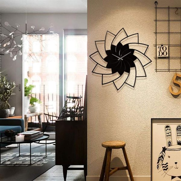 3D Wooden Floral Wall Clock