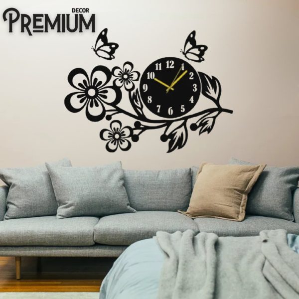 3D Wooden Flower Wall Clock Wall Decor For Home Wall Decoration Attractive Wooden Wall Art