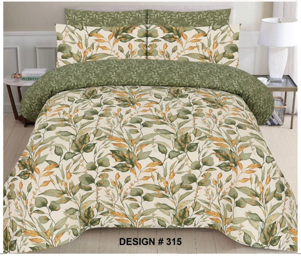 Premium Quality Cotton Bedsheet 3 Pcs (100% Color & Fabric Guaranteed)