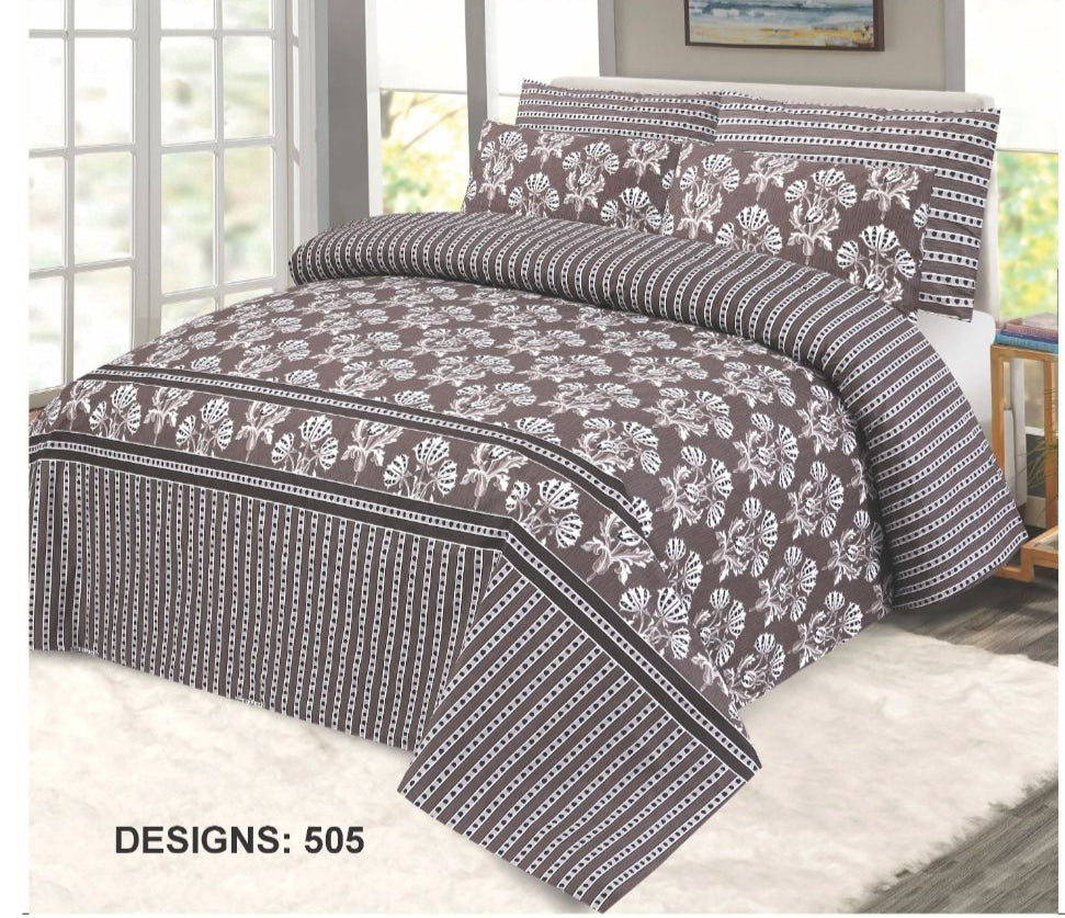 Premium Quality Cotton Bedsheet 3 Pcs (100% Color & Fabric Guaranteed)