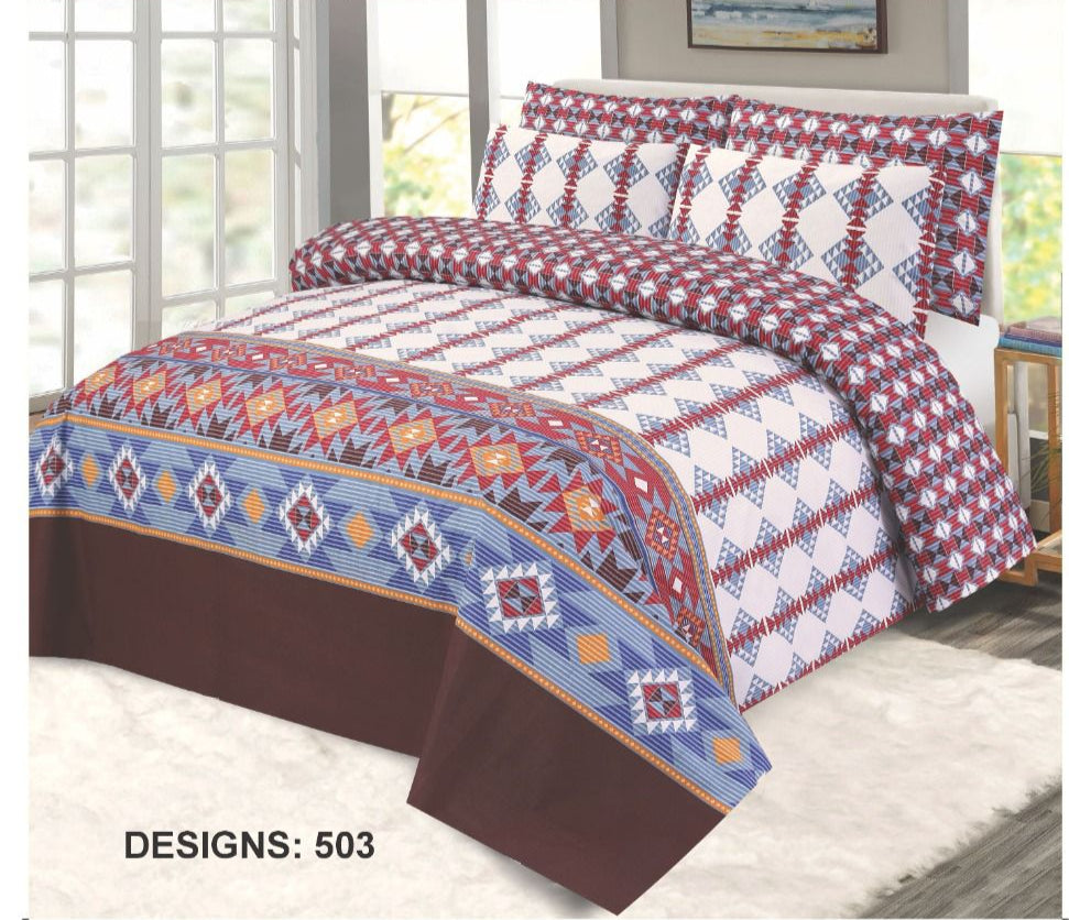 Premium Quality Cotton Bedsheet 3 Pcs (100% Color & Fabric Guaranteed)