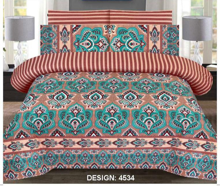 Premium Quality Cotton Comforter Set 6 Pcs (100% Color & Fabric Guaranteed)