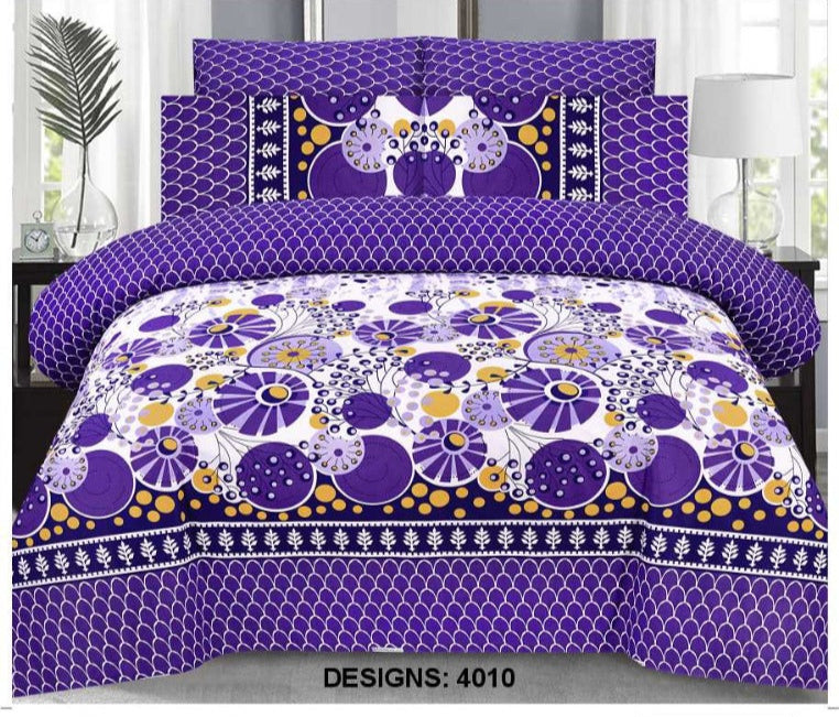 Premium Quality Cotton Comforter Set 6 Pcs (100% Color & Fabric Guaranteed)