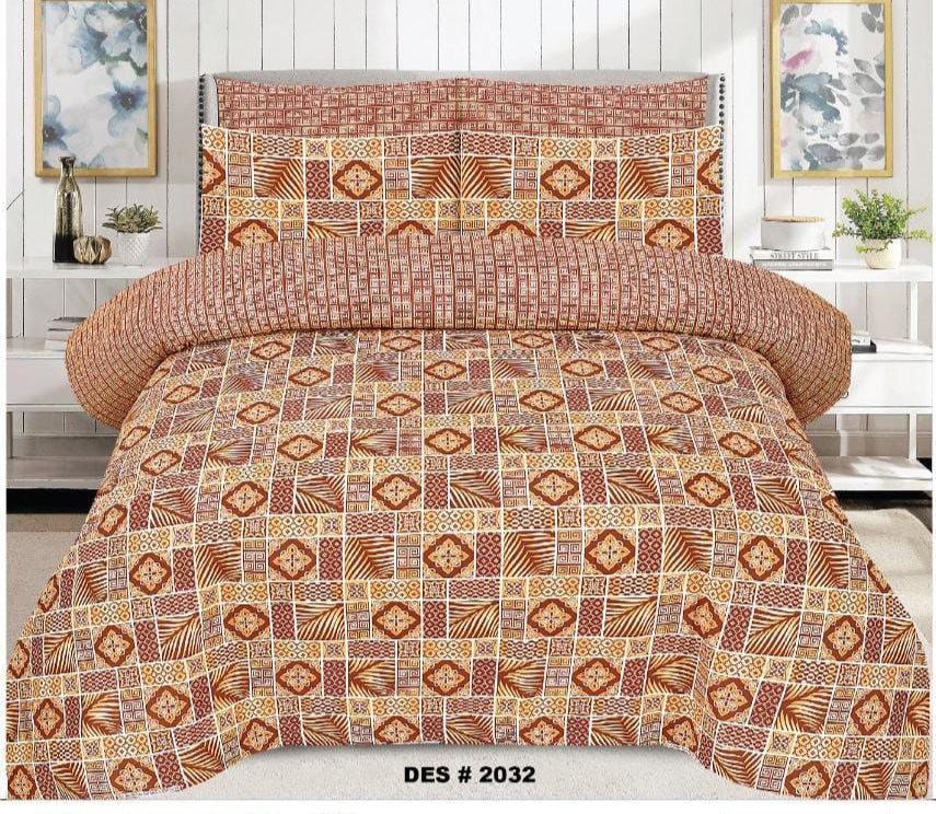 Premium Quality Cotton Comforter Set 6 Pcs (100% Color & Fabric Guaranteed)