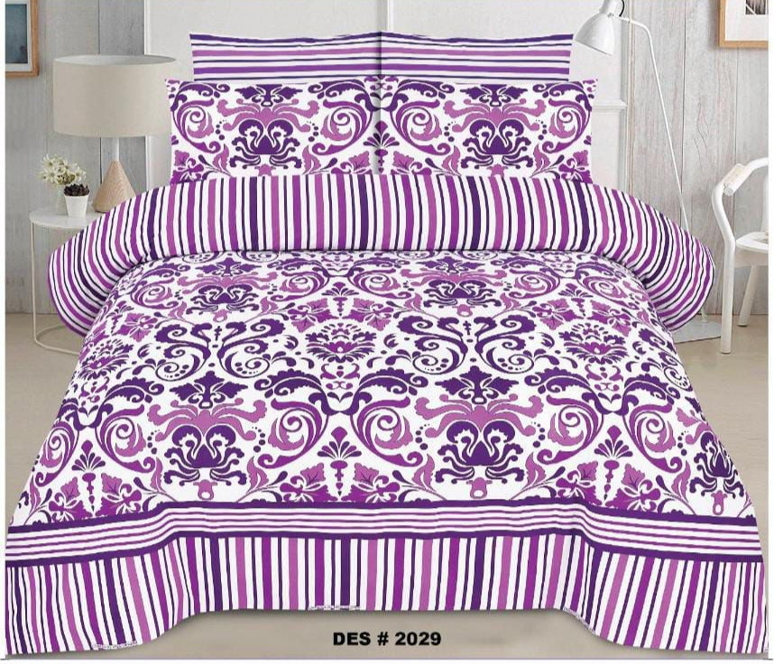 Premium Quality Cotton Comforter Set 6 Pcs (100% Color & Fabric Guaranteed)