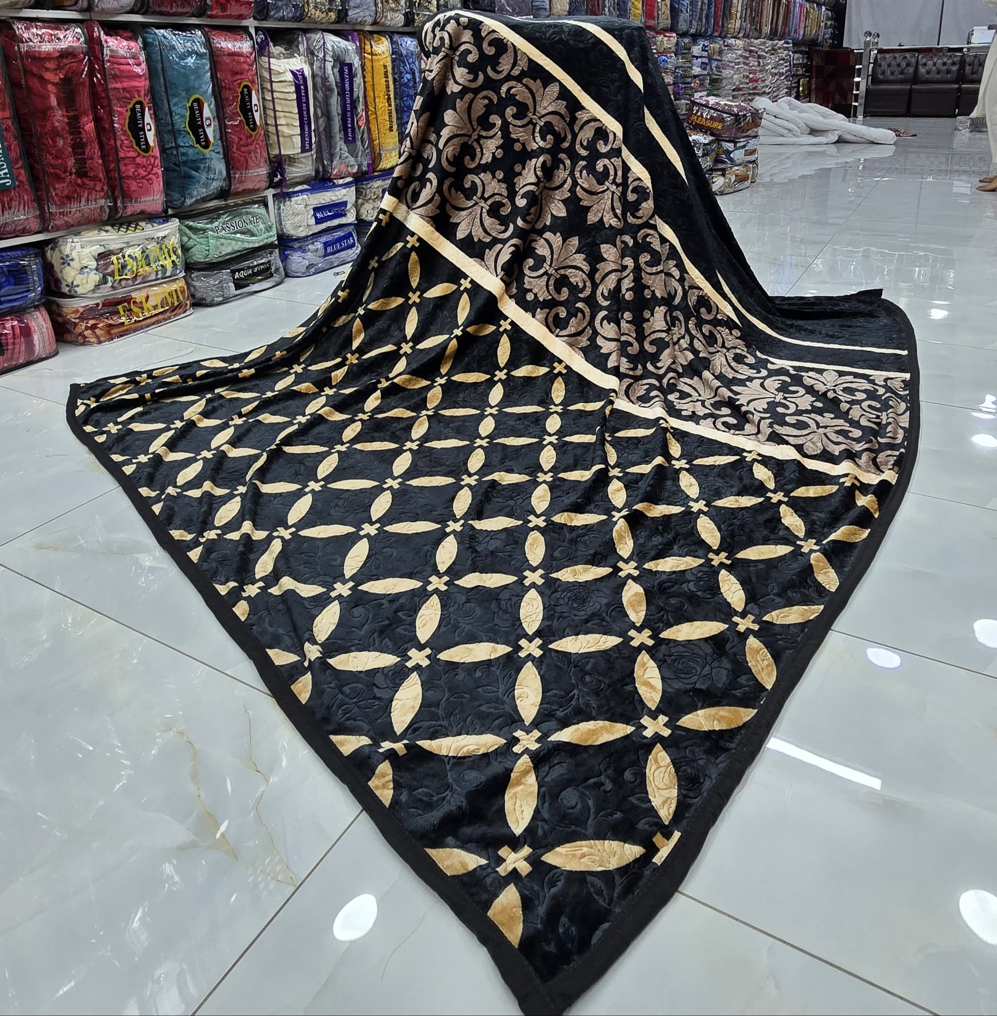 AC Fleece Double Bed Blanket (Available in Different Colors & Designs)