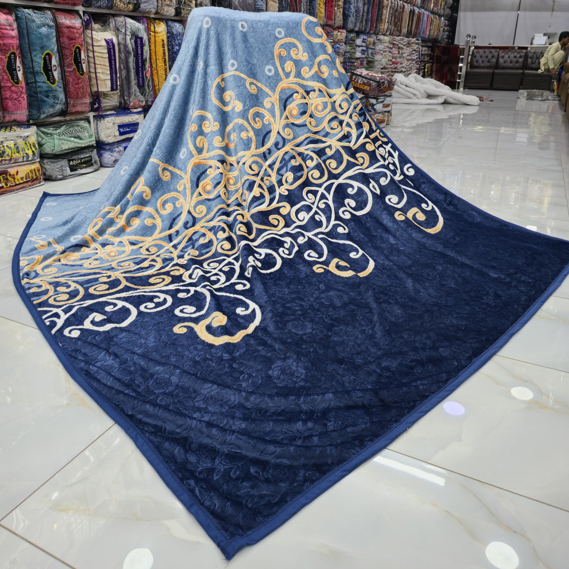 AC Fleece Double Bed Blanket (Available in Different Colors & Designs)