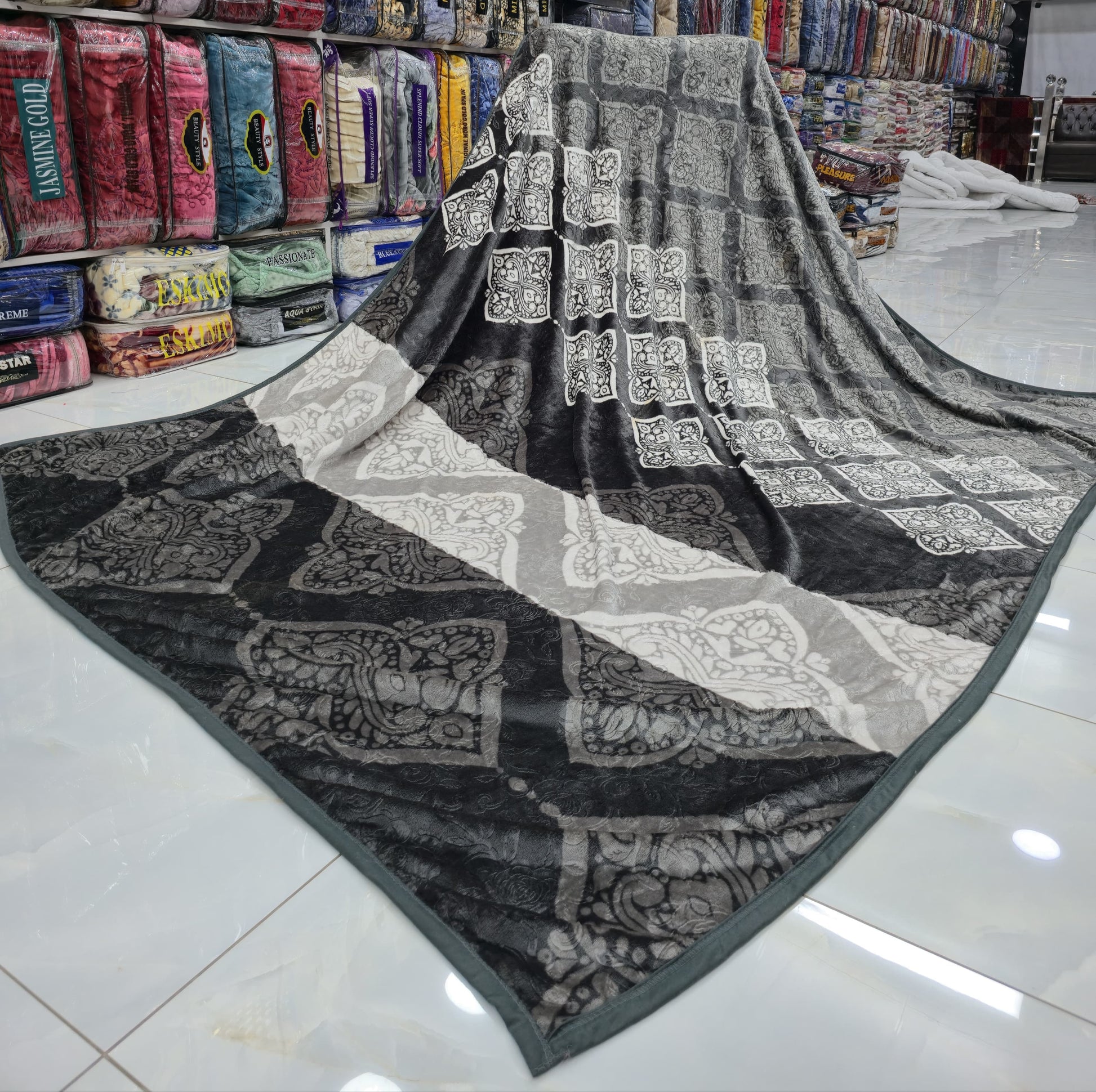 AC Fleece Double Bed Blanket (Available in Different Colors & Designs)