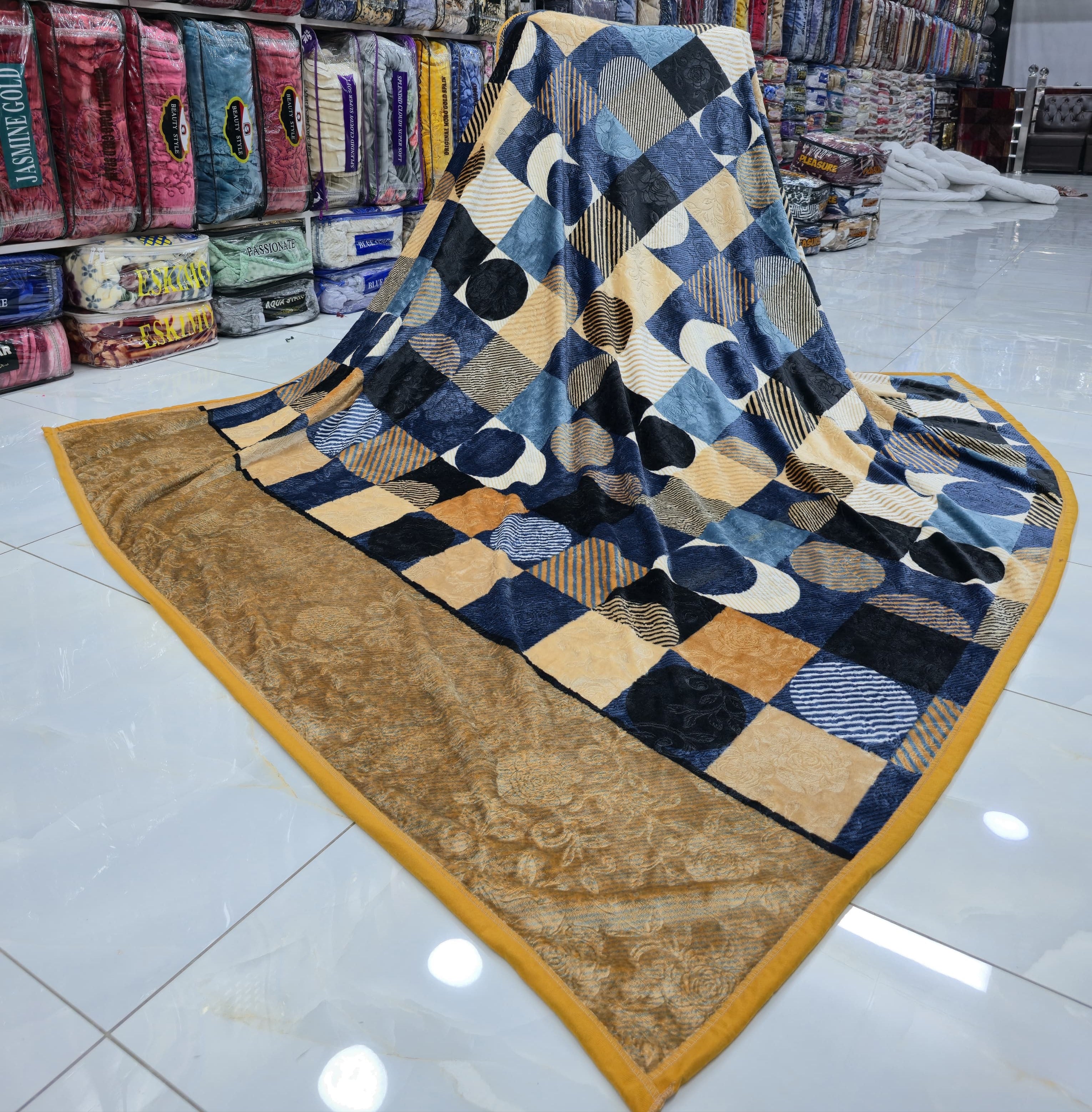 AC Fleece Double Bed Blanket (Available in Different Colors & Designs)