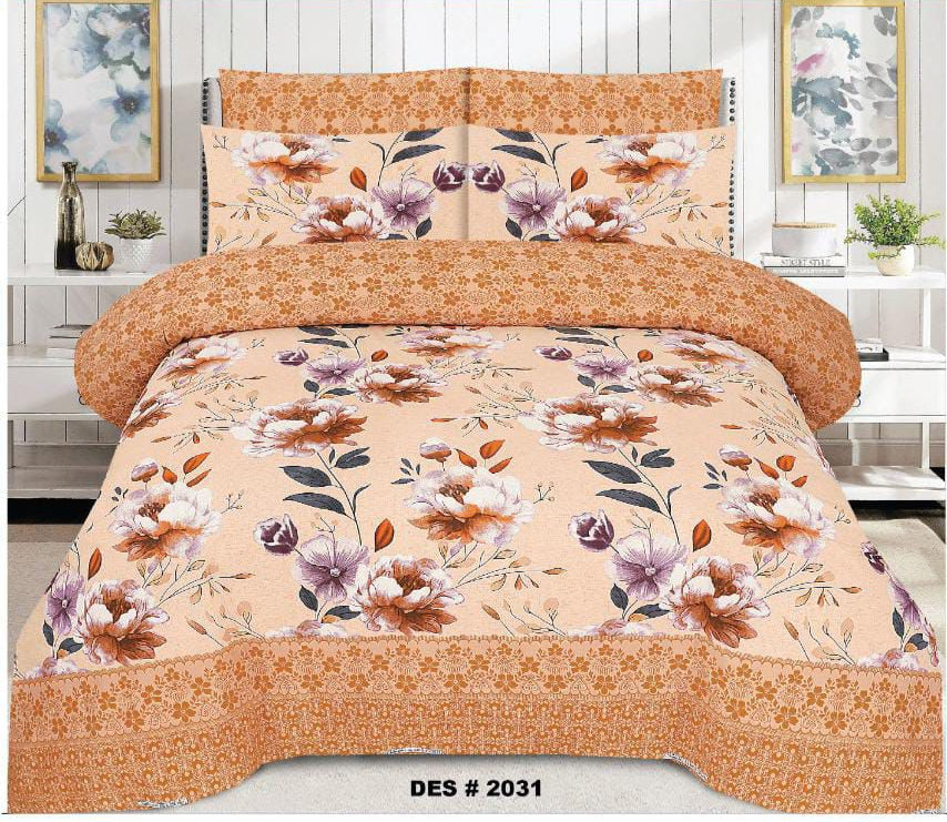 Premium Quality Cotton Comforter Set 6 Pcs (100% Color & Fabric Guaranteed)