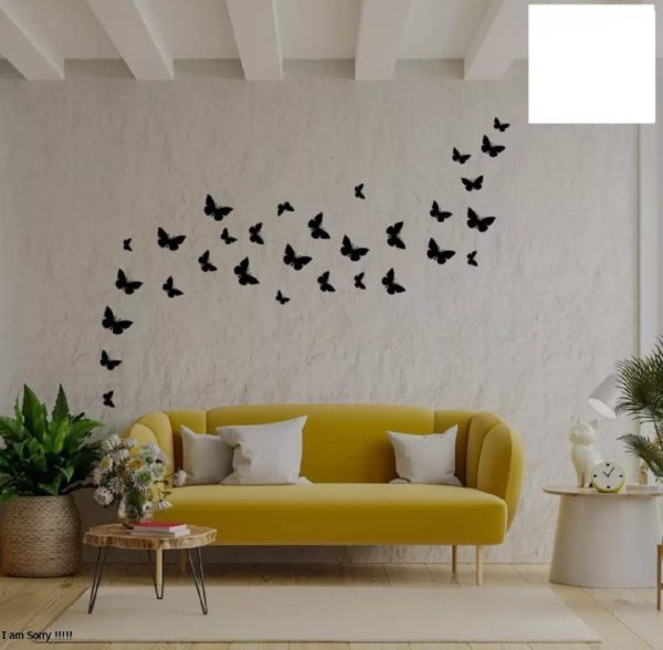 Buy One Get One Free 3D Wooden Sparrow ( Pack of 30 ) And Butterfly ( Pack of 30 ) Wooden Wall Decoration Items For Home, Bedrooms Inspire Kids And Look Decent